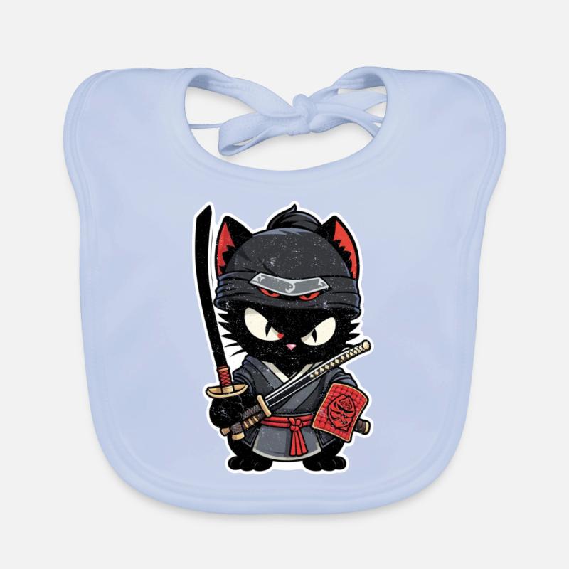 Ninja Katze - Samurai Kätzchen Baby Bio-Lätzchen