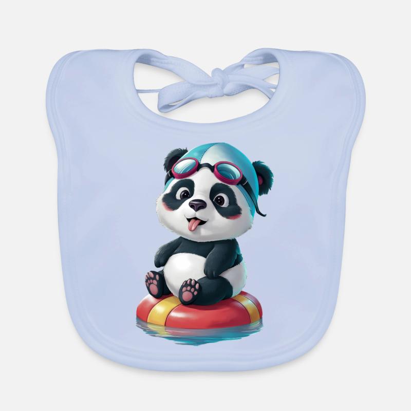 Pandas Schwimmabenteuer! Baby Bio-Lätzchen