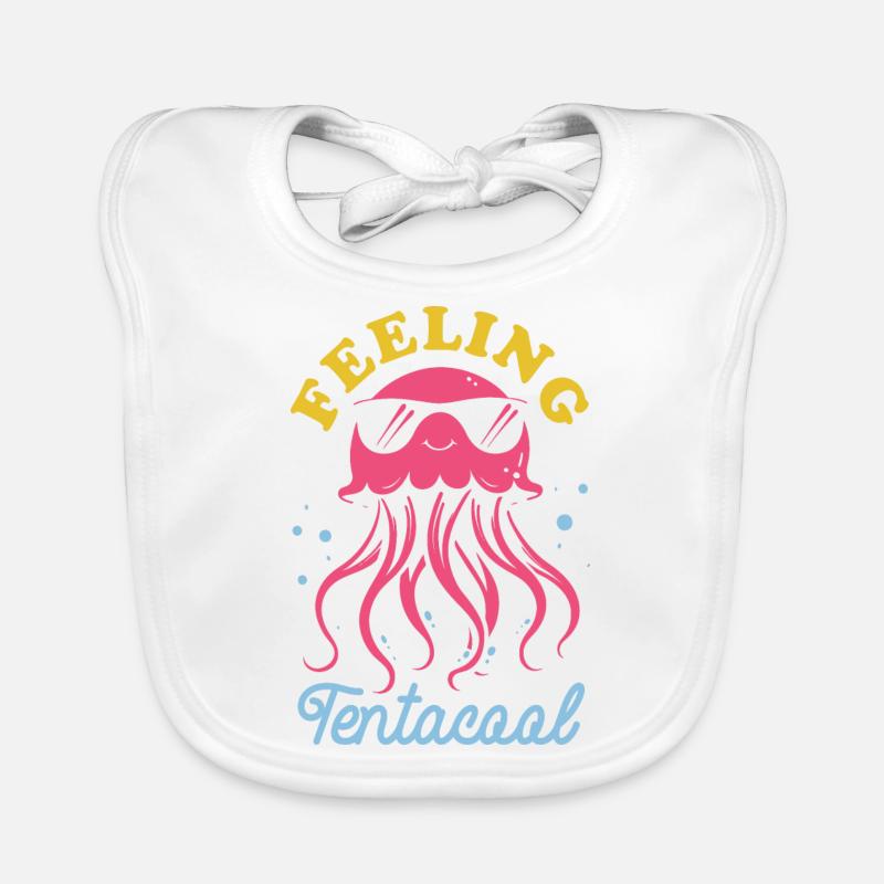 Feeling Tentacool - Jellyfish with Tentacles Organic Baby Bibs