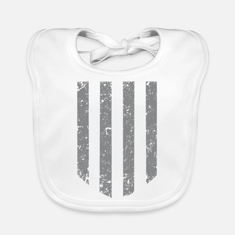 Stripe Background - Grey Organic Baby Bibs