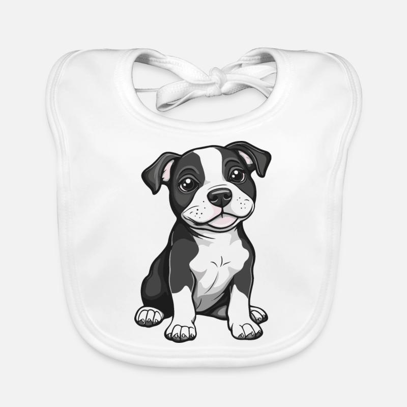 Pitbul Terrier Hund Comic Niedlich Pit Baby Bio-Lätzchen