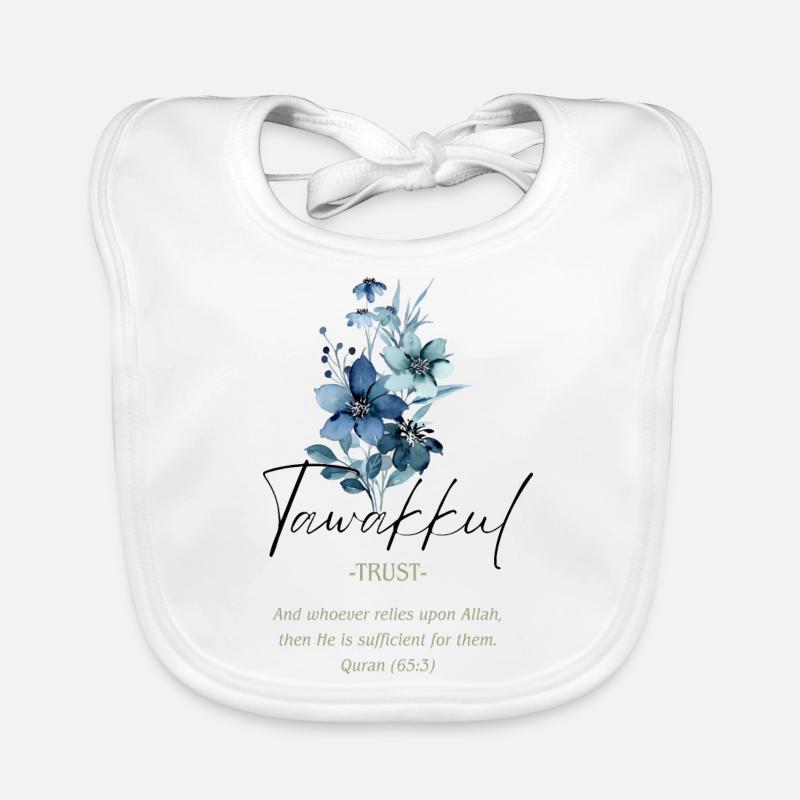 Trust Islamic Calligraphy Floral Art Organic Baby Bibs
