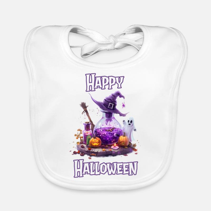 Halloween – Happy Halloween Witch’s Kitchen with Ghost Bavoir bio Bébé