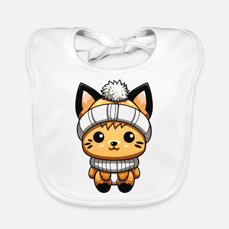 Fuchs Winter Tier Baby Comic Baby Bio-Lätzchen