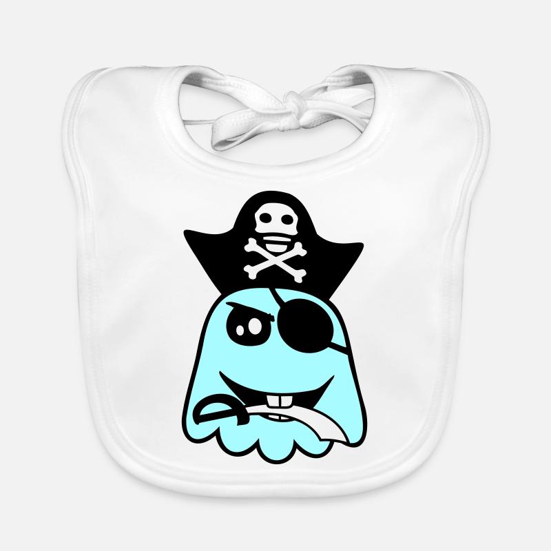 Pirate Ghost Funny Evil Ghost Halloween Fun Organic Baby Bibs