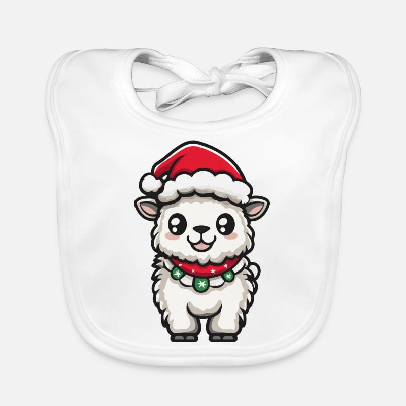 Alpaca Llama Christmas Organic Baby Bibs