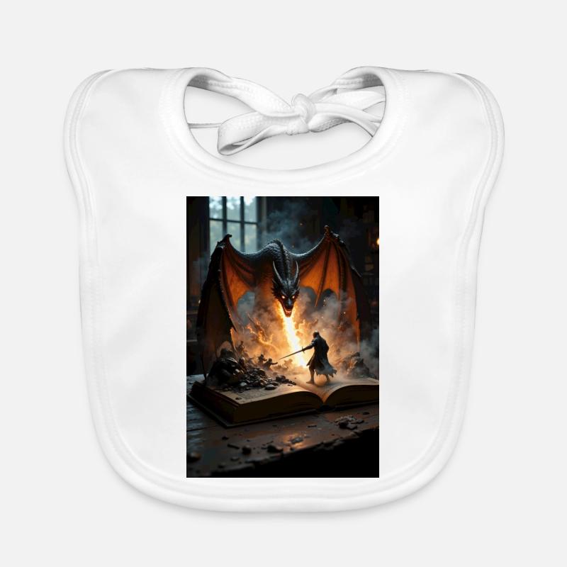 Ein Fantasy-Gemälde, ein Drache aus einem Buch. Baby Bio-Lätzchen