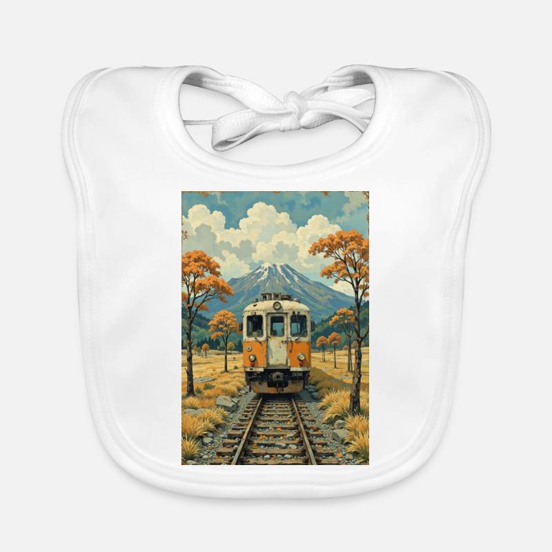 Image de train rétro Bavoir bio Bébé