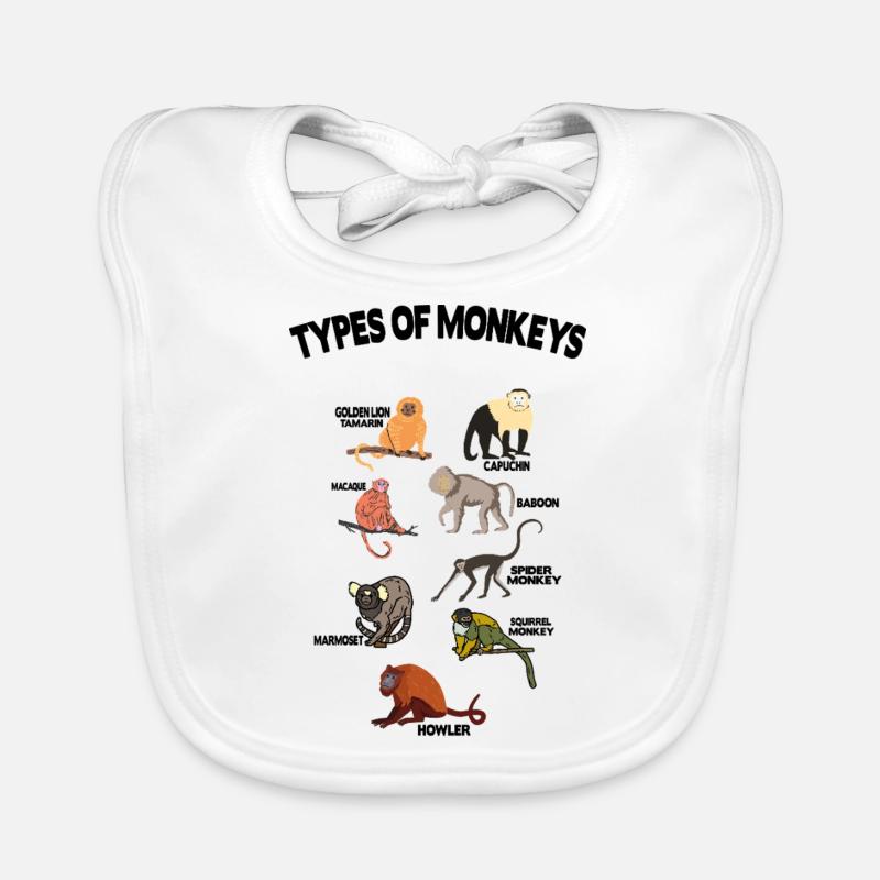 Types of Monkeys Funny Monkey Owner Primates Bavoir bio Bébé