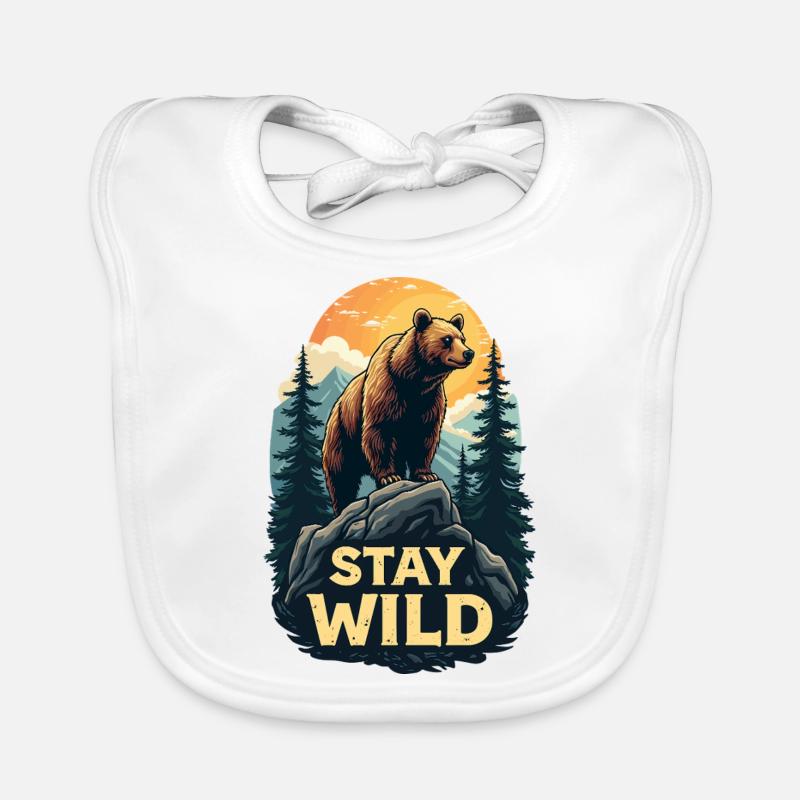 Bear Stay Wild Organic Baby Bibs