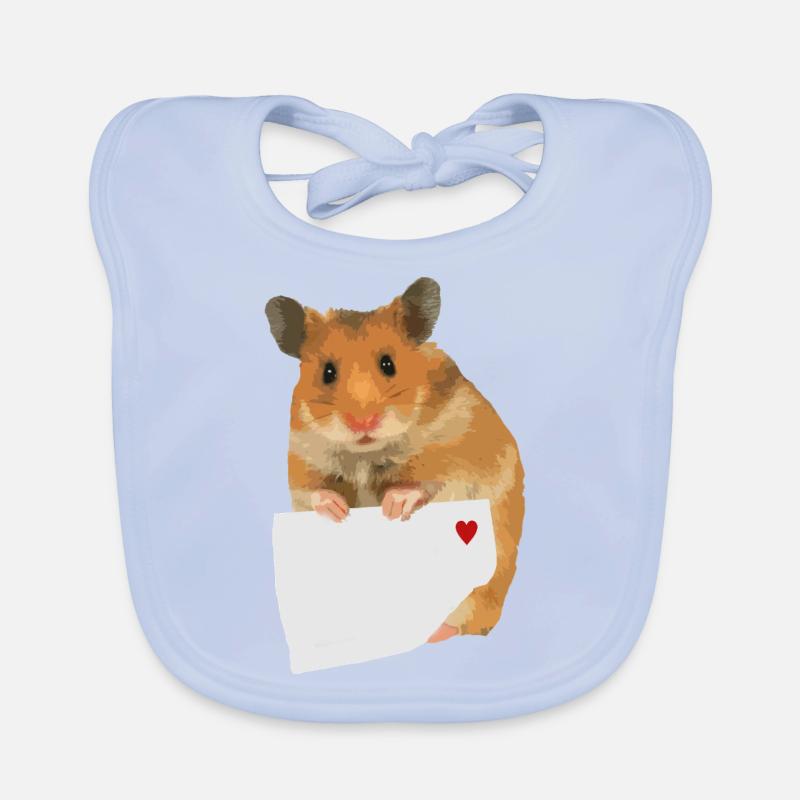 Hamster Note to Personalize Note Text Organic Baby Bibs
