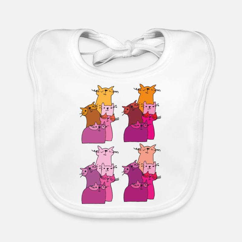Cats Meet Pattern Organic Baby Bibs