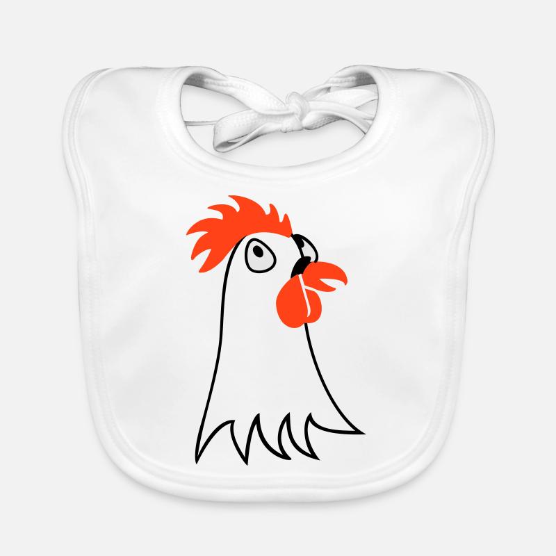 Henne / hen (Kopf, 3c) Baby Bio-Lätzchen