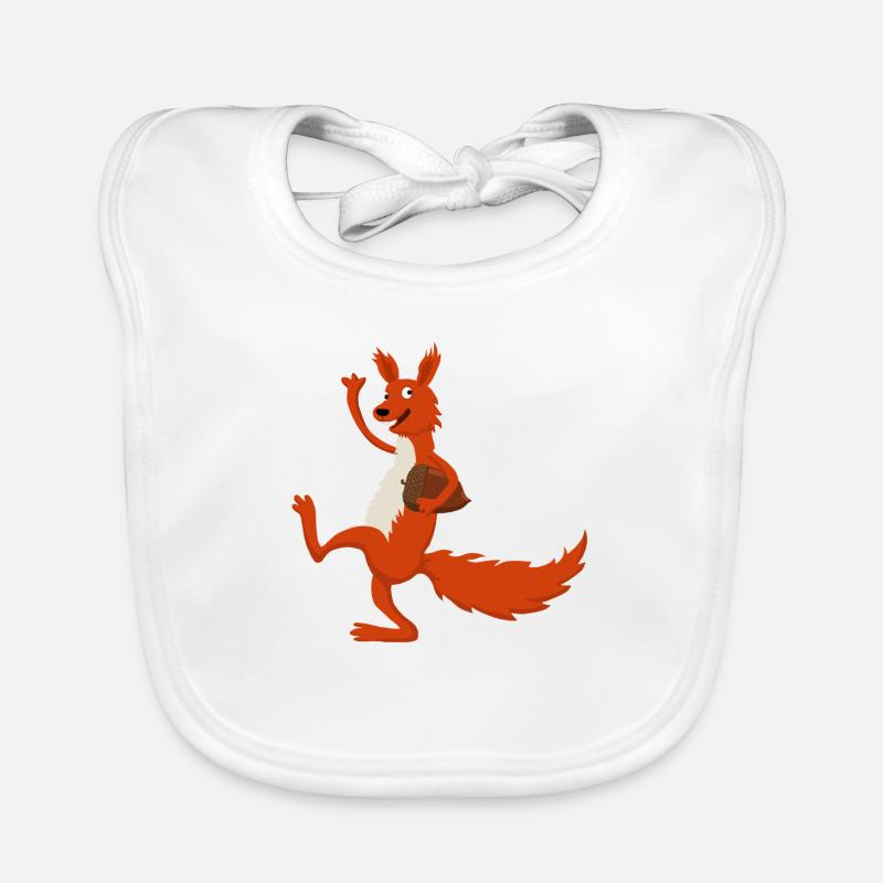 Eichhörnchen mit Eichel Baby Bio-Lätzchen