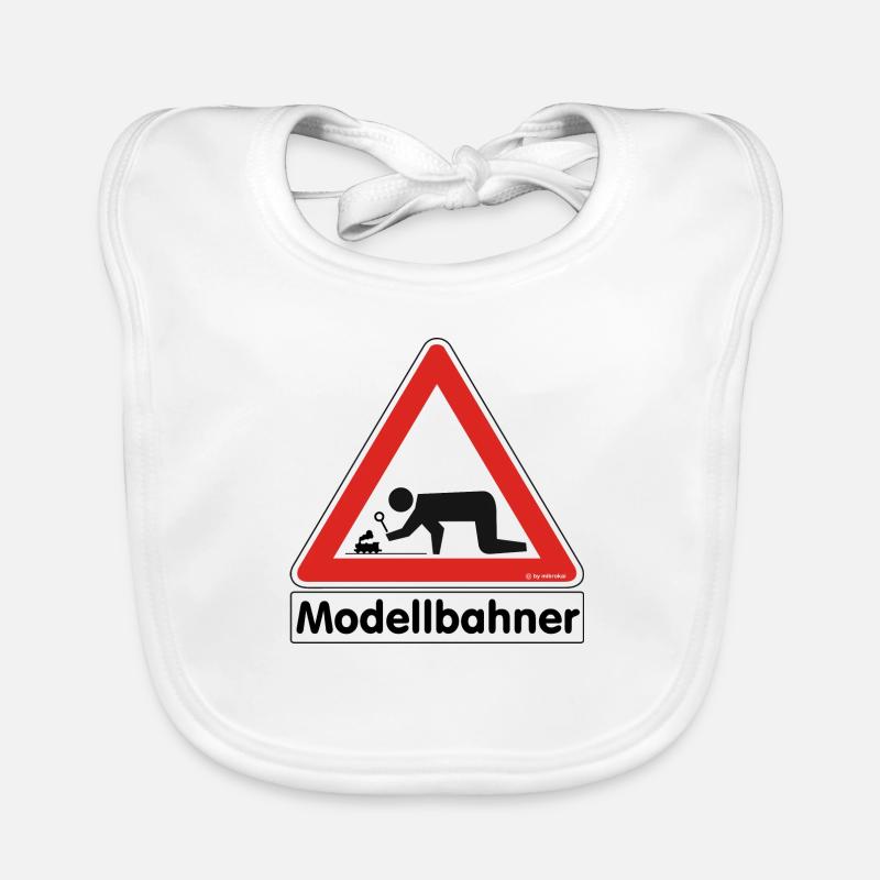 Warnschild "Modellbahner Dampflok" Baby Bio-Lätzchen