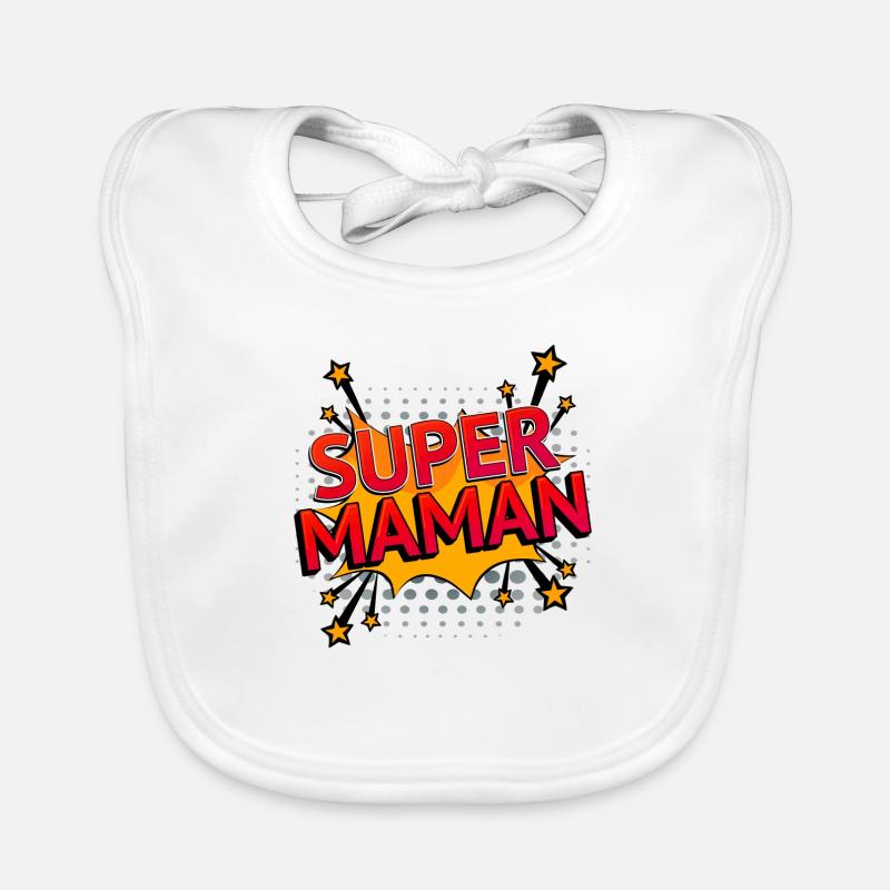 Super maman BD - Bavoir bio Bébé - blanc