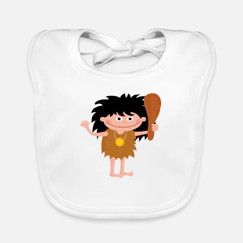 neanderthal cave man caveman steinzeit5 Organic Baby Bibs