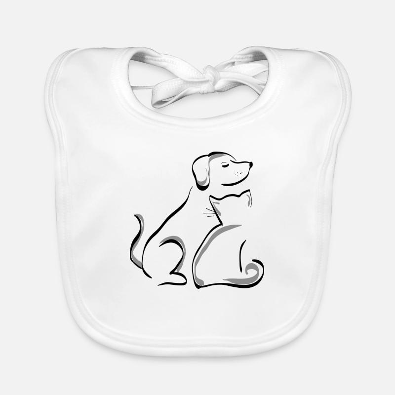 Katze und Hund Beste Freunde Baby Bio-Lätzchen