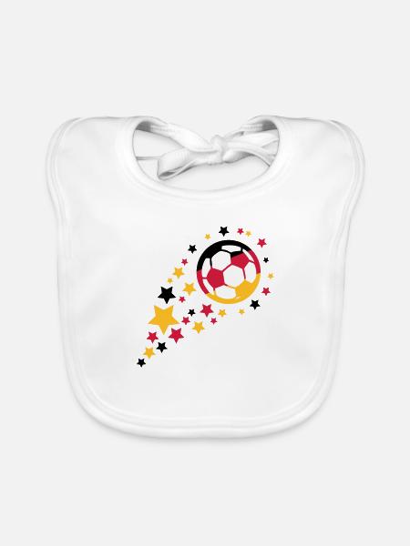 deutschland_fussball_design_2_f3 - Bavoir bio Bébé - blanc - Devant