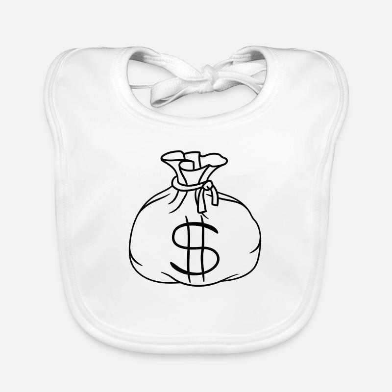 cool dollar symbol zeichen geld reich geldsack rei Baby Bio-Lätzchen
