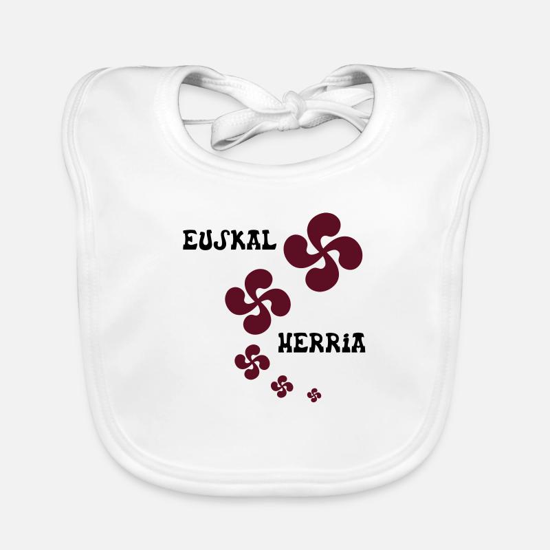 Multiple Croix Euskal Herria - Bavoir bio Bébé - blanc