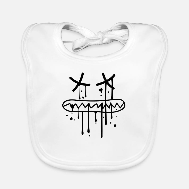 face biting teeth crunching dead death graffiti Organic Baby Bibs