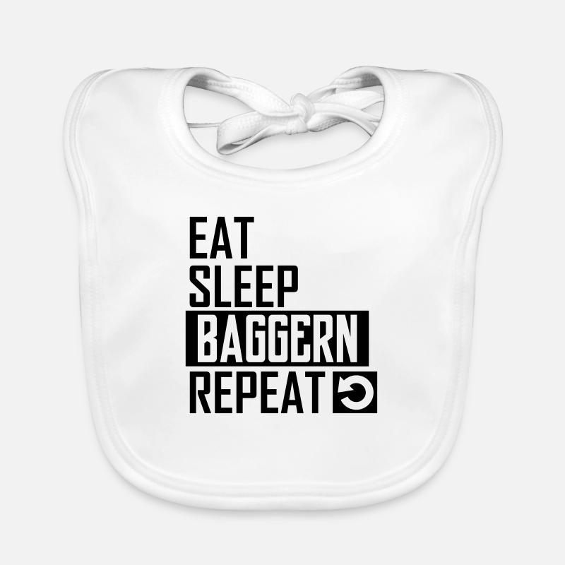 eat sleep baggern repeat Baby Bio-Lätzchen