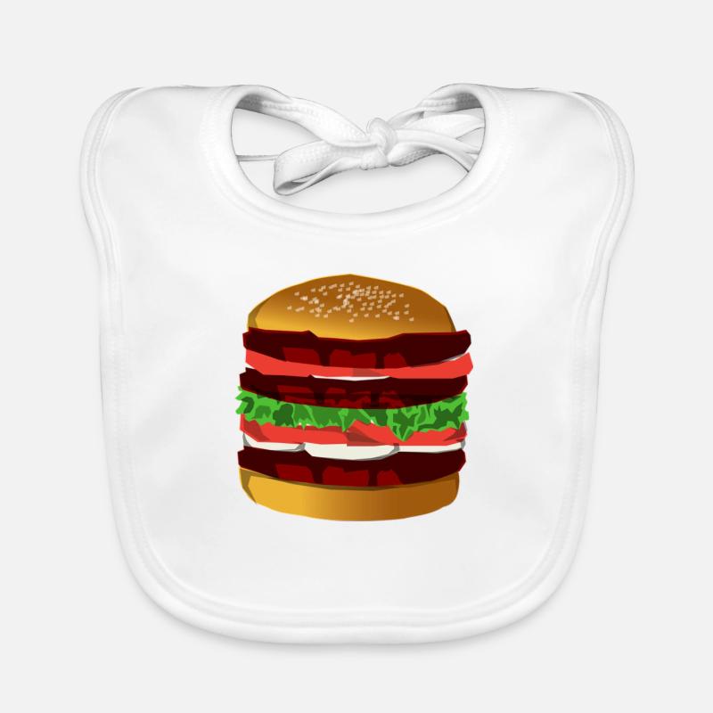 Burgers - Bavoir bio Bébé - blanc