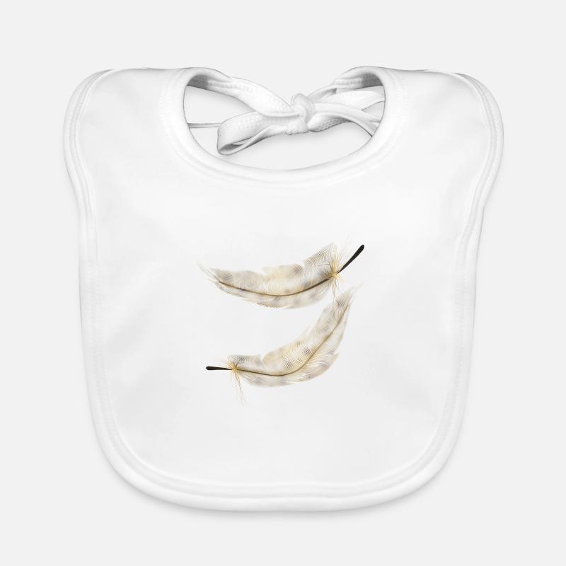 Federn brauner Farbton Baby Bio-Lätzchen