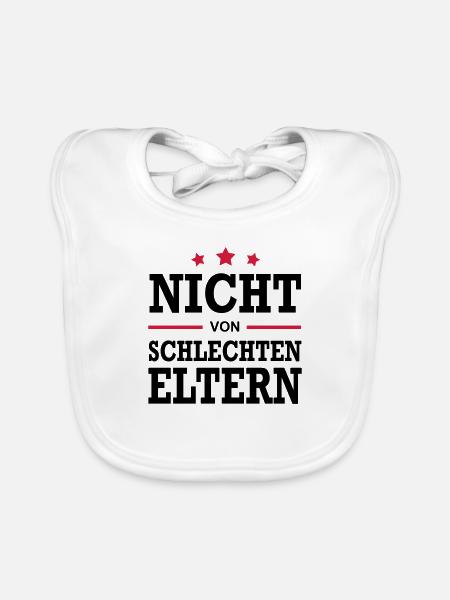 Baby Birthday Gift Sayings Parents Mom Dad - Organic Baby Bibs - white - Front