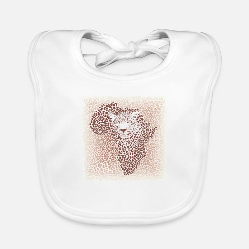 Leopard seamless pattern vector illustration background with Africa map Baby Bio-Lätzchen