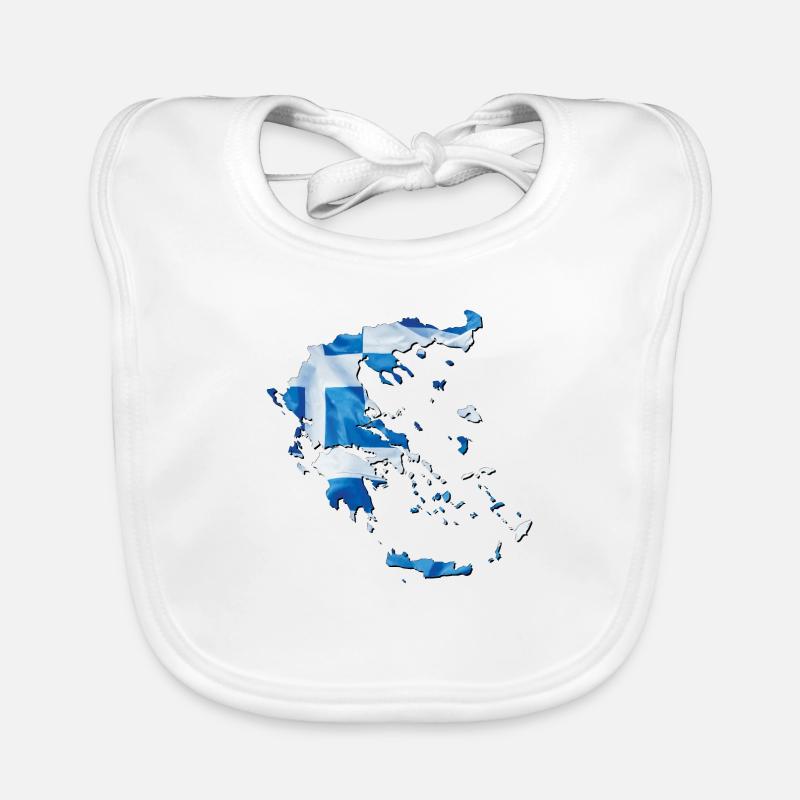 Drapeau de la Grèce sur la carte de la Grèce Bavoir bio Bébé