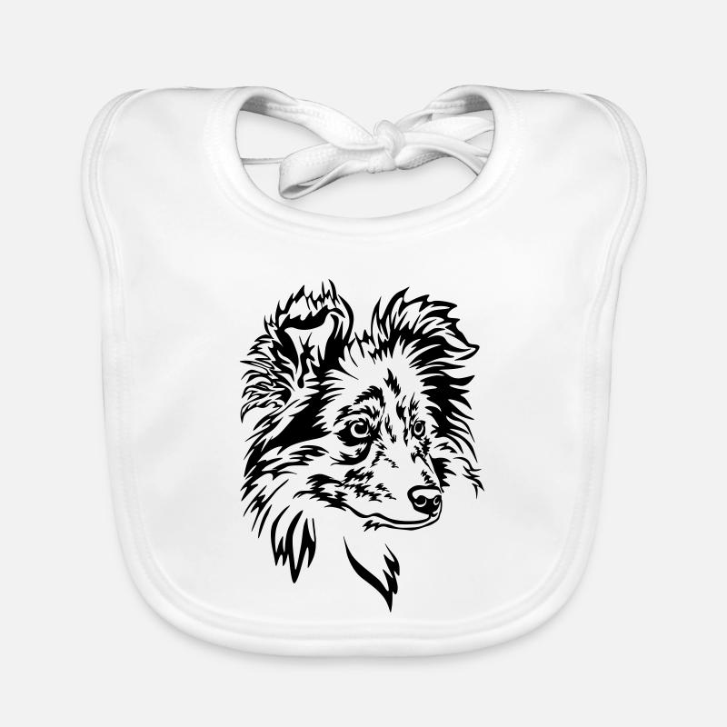 Sheltie Head Organic Baby Bibs