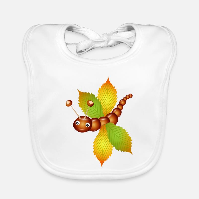 Papillon de châtaignes et de feuilles de châtaignier Bavoir bio Bébé