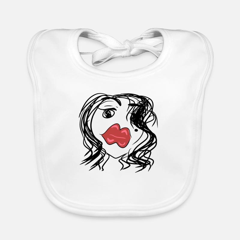 red lips Organic Baby Bibs