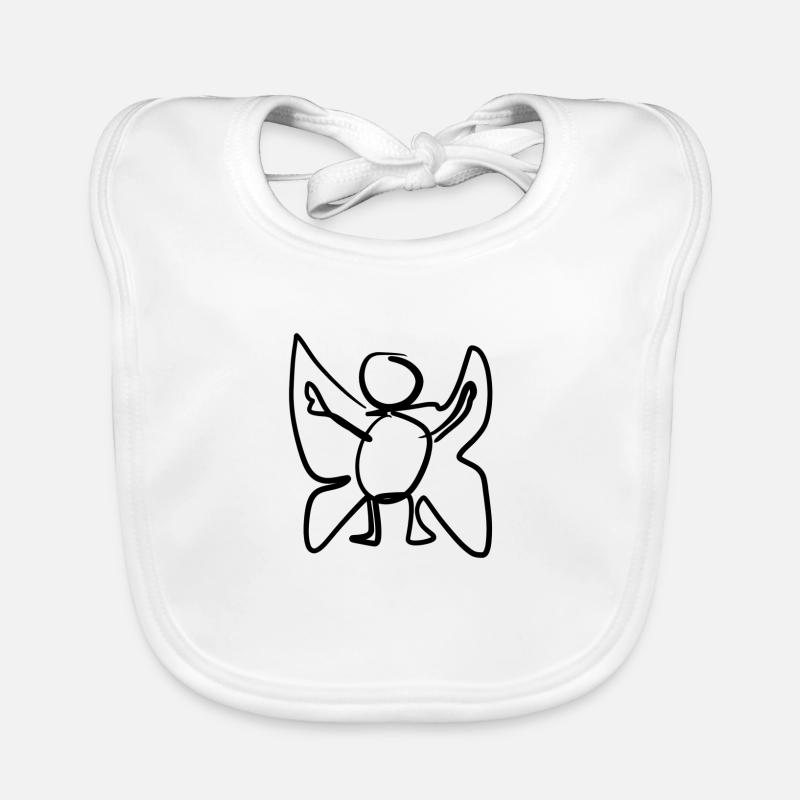 Ailes abstraites - Bavoir bio Bébé - blanc