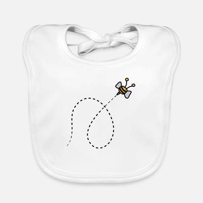 Dashed line bee Organic Baby Bibs
