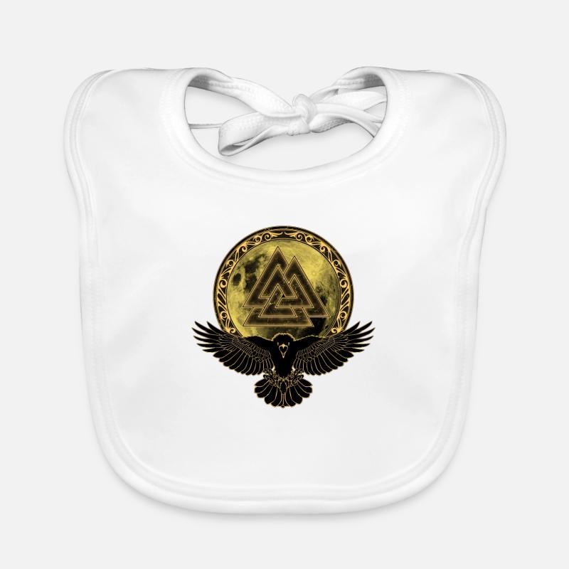 Raven Valknut Full Moon Organic Baby Bibs