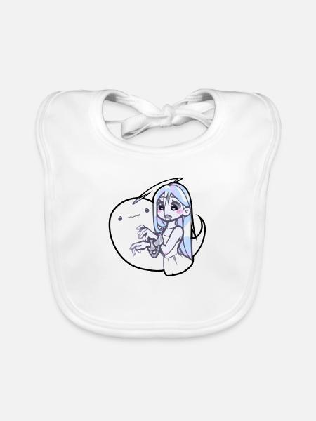 Geist Anime Mädchen - Baby Bio-Lätzchen - Weiß - Vorne