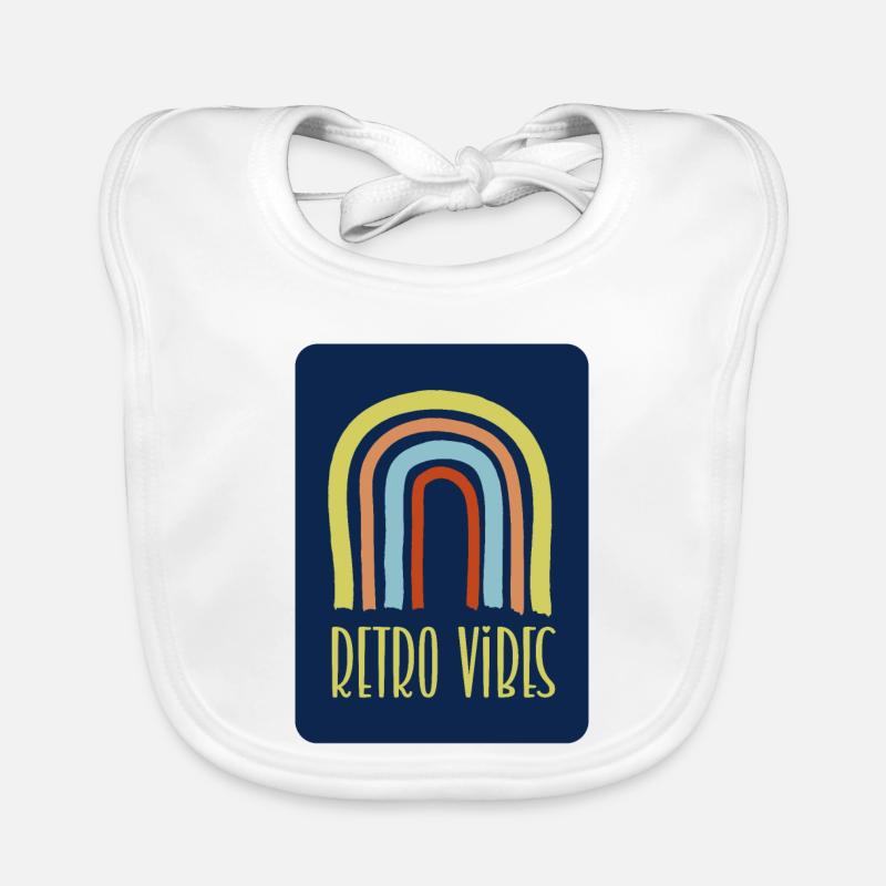 Retro-Vibes - Baby Bio-Lätzchen - Weiß