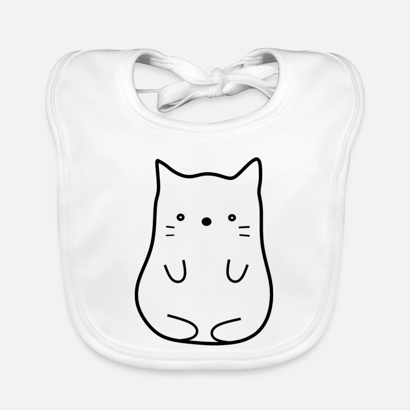 Cat black Organic Baby Bibs