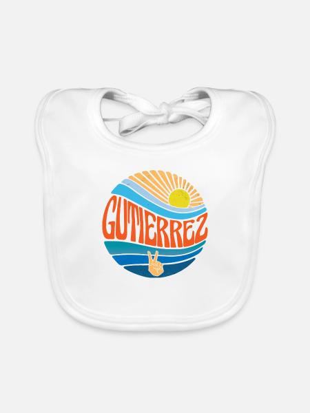 Gutierrez Chemise Vintage Sunset Gutierrez Groovy - Bavoir bio Bébé - blanc - Devant