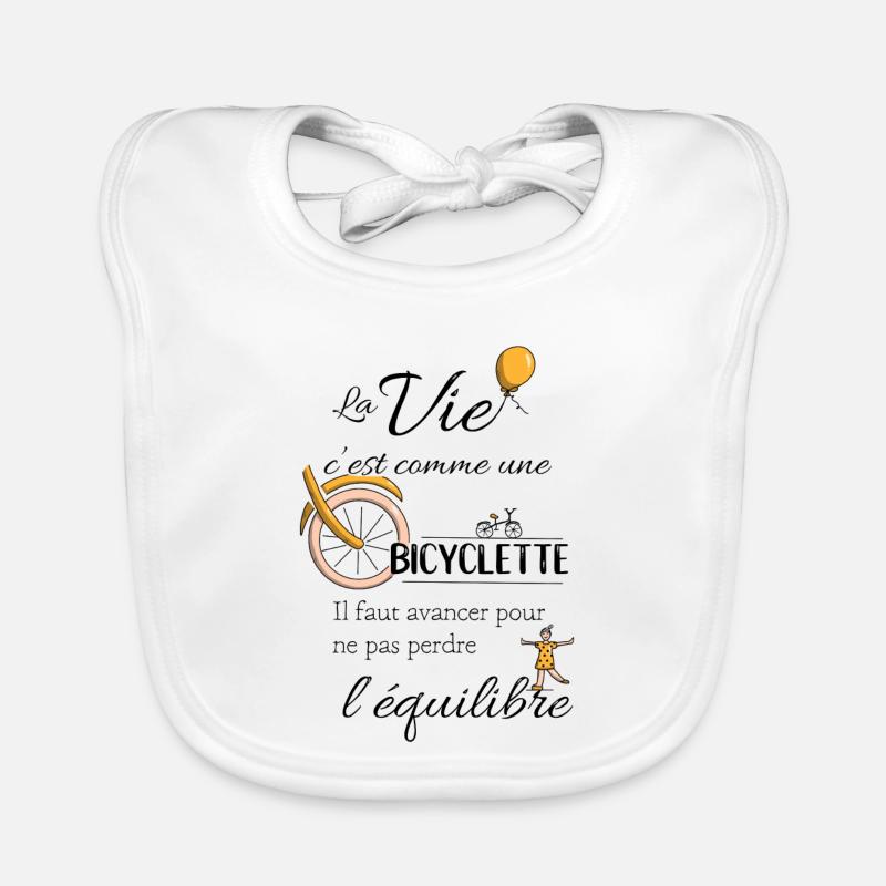 Equilibre et bicyclette Bavoir bio Bébé