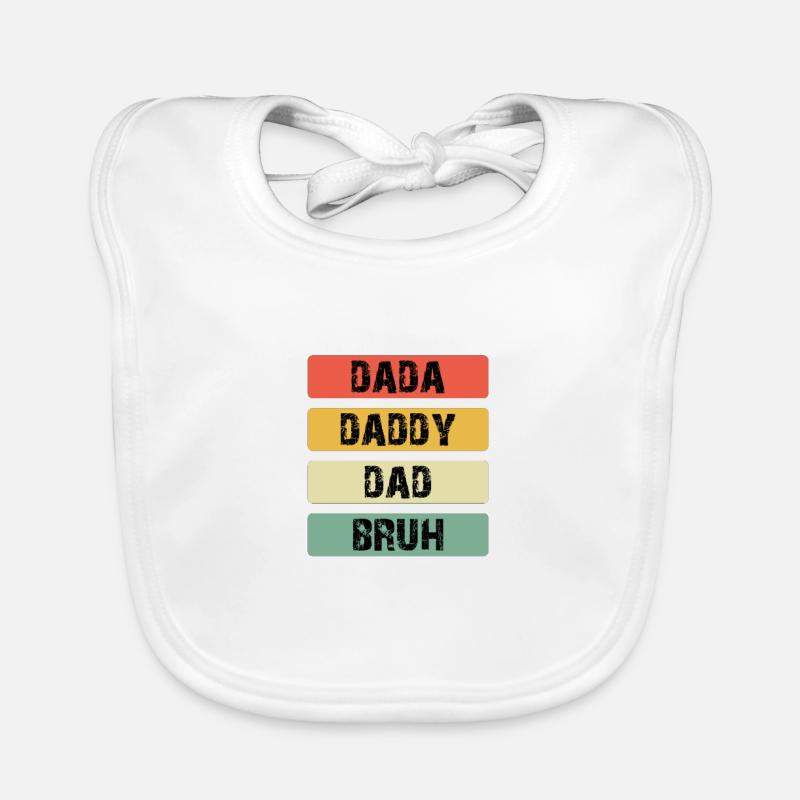 Dada Daddy Dad Bruh Color Bars Organic Baby Bibs