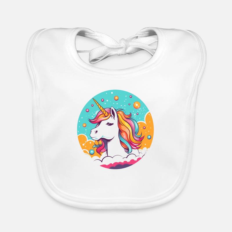 Regenbogen-Einhorn Baby Bio-Lätzchen