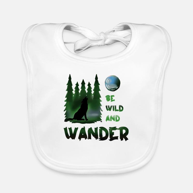 Be wild and wander Wolf Organic Baby Bibs