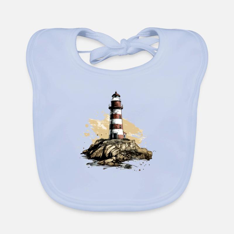 Breton Lighthouse n°4 Organic Baby Bibs