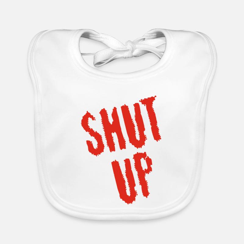 Sei still! (rot) Baby Bio-Lätzchen