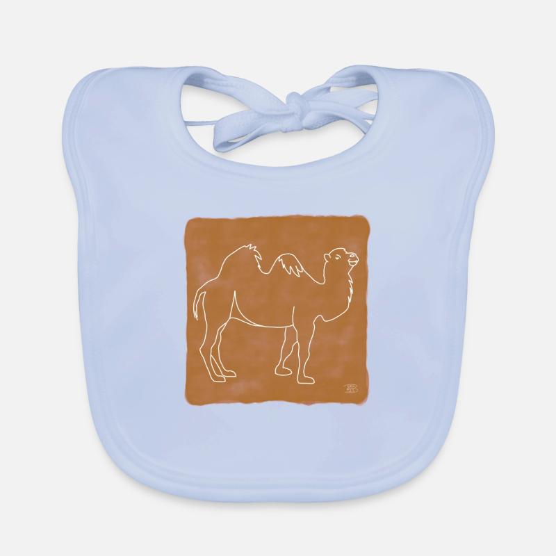 "Kamel", Boho Line Art Design, Serie "Desert" Baby Bio-Lätzchen