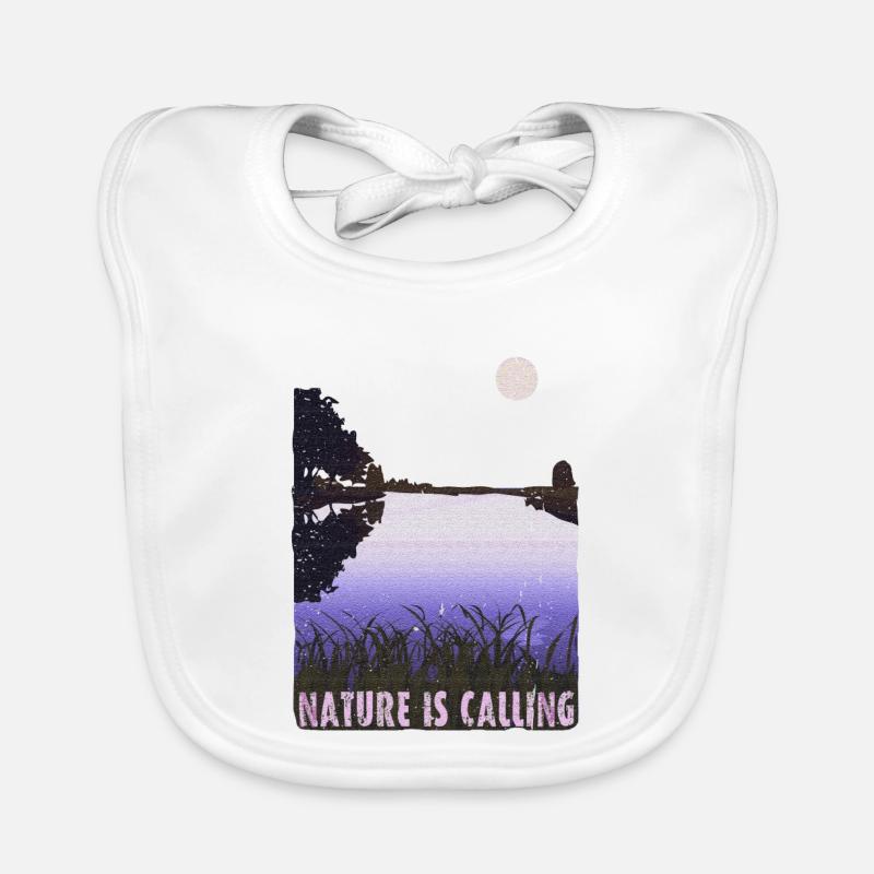 NATURE IS CALLING Bild Nachtstimmung Baby Bio-Lätzchen
